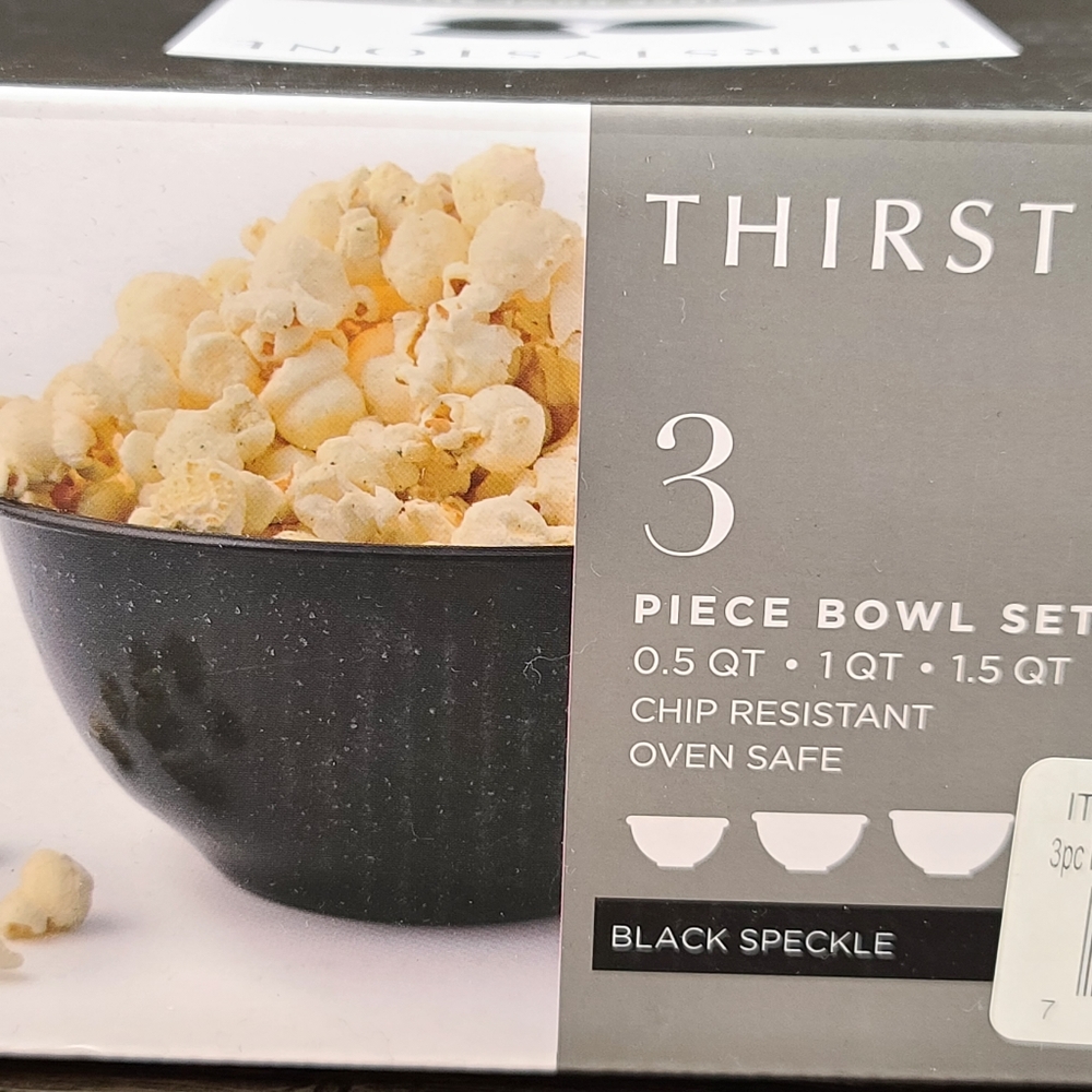 Black Speckled Steel Bowl Set-NIB-Thirstystone